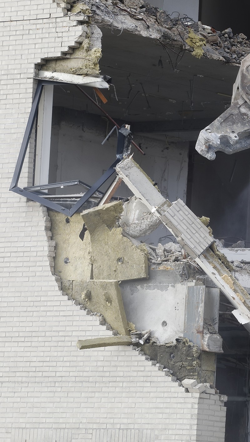 old building demolishing