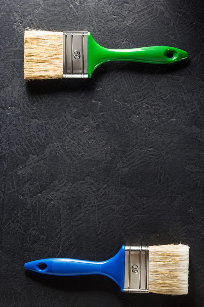paint brush on black background texture